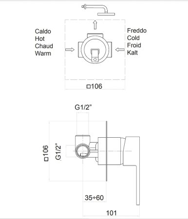 Смеситель для душа Fiore Kube 100NN7515 Черный 