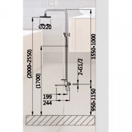 Душевая система ViEiR V043562-F Белый/Хром 