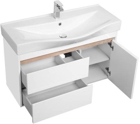 Тумба под раковину Aquaton Нортон 100 1A249001NT010 подвесная Белая глянцевая 