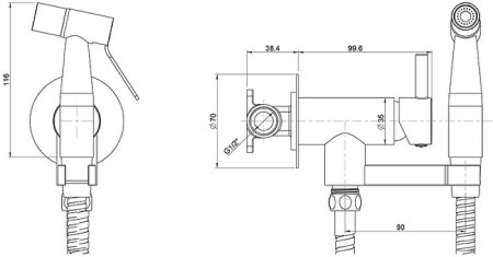 Гигиенический душ со смесителем Paini Isola ISCR442 Хром 