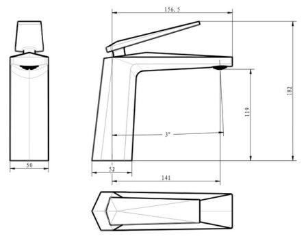 Смеситель для накладной раковины Boheme Venturo 371 хром 