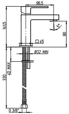 Смеситель для раковины Paini Dax 84CR205RSKM Хром 