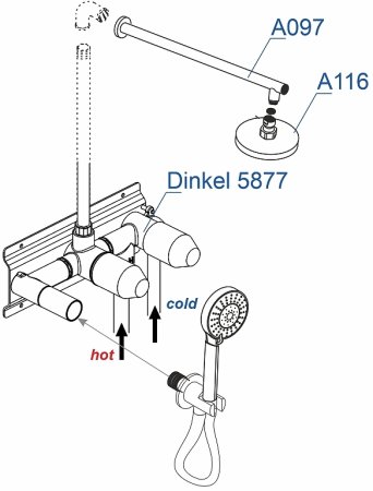 Душевая система WasserKRAFT A16116 Хром 