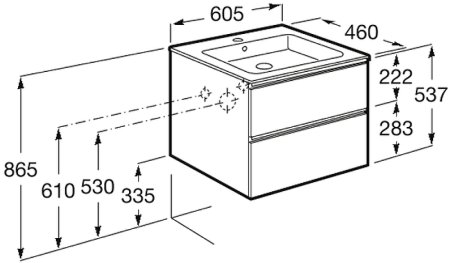 Тумба под раковину Roca The Gap 60 A857397806 подвесная Белый глянец 