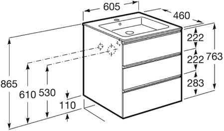Тумба под раковину Roca The Gap 60 A857404806 подвесная Белый глянец 