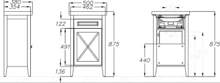 Тумба под раковину Opadiris Палермо 50 R 00-00002360 Светлый орех 