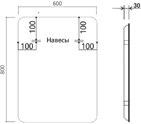 Зеркало Vincea 60 VLM-3MA600-2 с подсветкой c сенсорным выключателем, диммером и антизапотеванием 