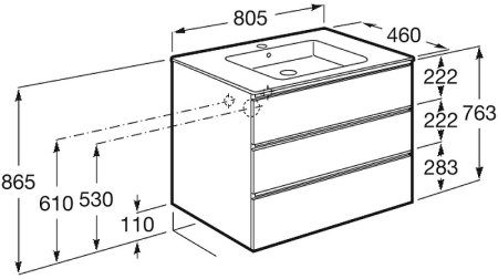 Тумба под раковину Roca The Gap 80 A857406402 подвесная Городской дуб 