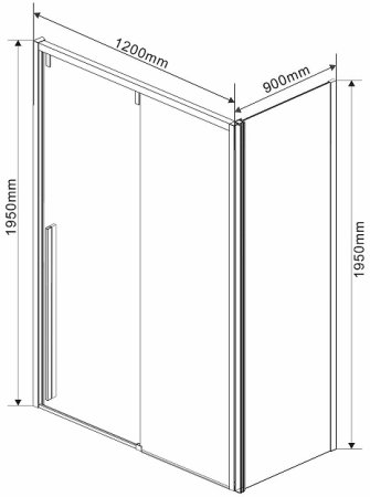 Душевой уголок Vincea Lugano 120х90 VSR-1L9012CGB-1 профиль Черный стекло тонированное 