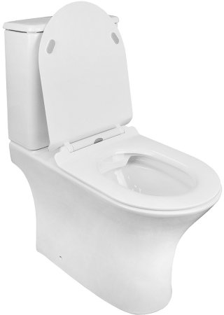 Унитаз компакт Azario Fretta Round AZ-1038A с бачком и сиденьем Микролифт 