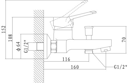 Смеситель Boch mann CK-Z18B3 для ванны с душем 