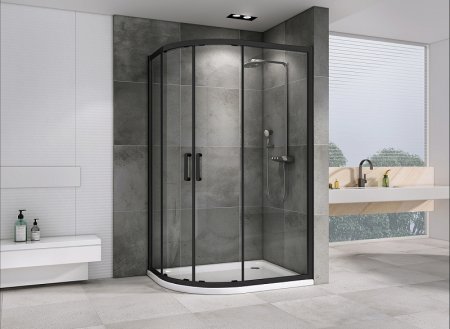 Душевой уголок Abber Schwarzer Diamant 120x80 AG01128B профиль Черный стекло прозрачное 