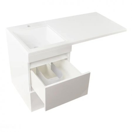 Тумба под раковину Style Line Даллас 100 Люкс Plus подвесная Белая 