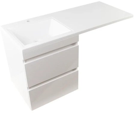 Тумба под раковину Style Line Даллас 130 Люкс Plus подвесная Белая 