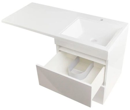Тумба под раковину Style Line Даллас 130 Люкс Plus подвесная Белая 