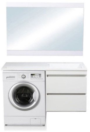 Тумба под раковину Style Line Даллас 130 Люкс Plus подвесная Белая 