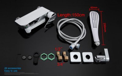 Смеситель для ванны Gappo G48 G3248 Белый Хром 