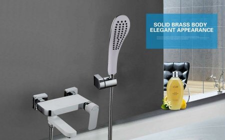 Смеситель для ванны Gappo G48 G3248 Белый Хром 