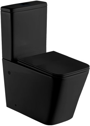 Унитаз компакт WeltWasser Gelbach 001 XL MT-BL 10000005776 Черный матовый с бачком и сиденьем Микролифт 