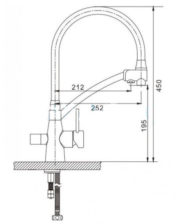 Смеситель Kern 2094 satin для кухни под фильтр 
