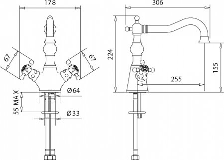 Смеситель для кухонной мойки Migliore Arcadia ML.CUC-8351.BR бронза 
