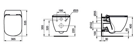 Унитаз подвесной Ideal Standard Tesi T007901 