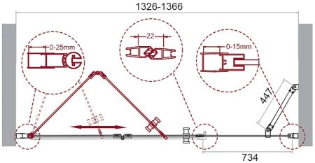 Душевая дверь BelBagno Albano 140 ALBANO-BS-13-80+60-C-Cr профиль Хром стекло прозрачное 
