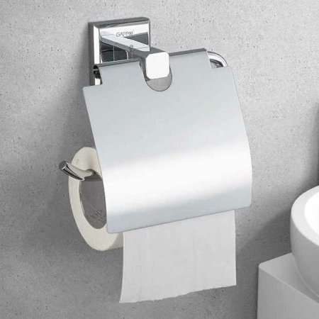 Держатель туалетной бумаги Gappo G38 G3803 с крышкой Хром 