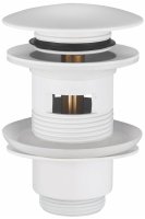 Донный клапан с переливом Rose RS01C, белый