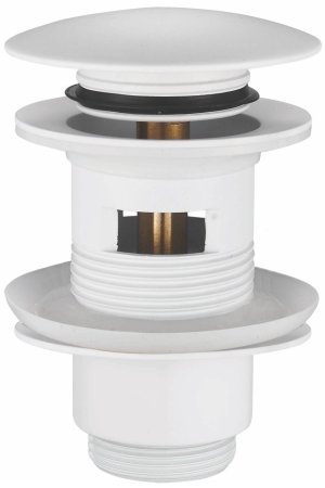 Донный клапан с переливом Rose RS01C, белый 
