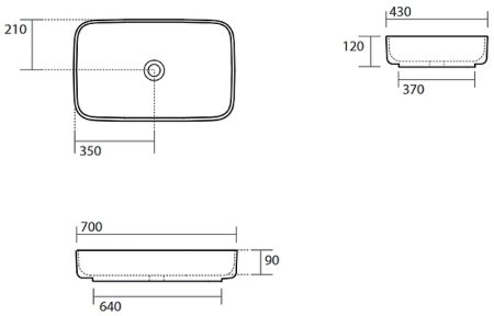 Раковина-чаша Kerasan Tribeca 70 460201 Белая 