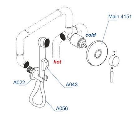 Гигиенический душ WasserKRAFT A04156 со смесителем 