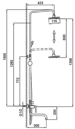 Душевая система Frap F24002 Хром 