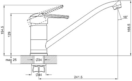 Смеситель для кухни G-Lauf LWZ4-A182KB Черный 
