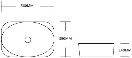 Раковина-чаша Ceruttispa 56 CR2691 СТ9535 Черная матовая 