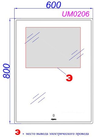 Зеркало Aqwella UM 60 UM0206 с подсветкой с сенсорным выключателем 