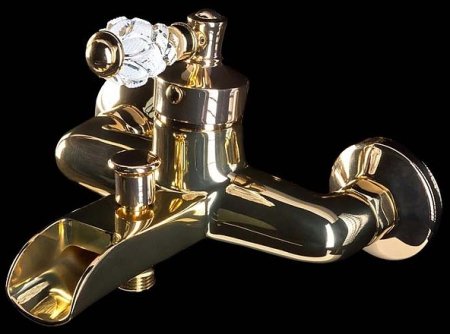 Смеситель для ванны Boheme Vogue Crystal 213-CRST Золото 