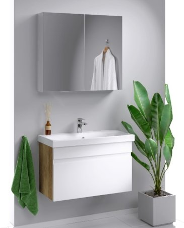 Тумба под раковину Aqwella Smart 80 SRT0108DB подвесная Дуб балтийский 