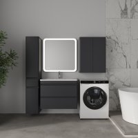 Тумба подвесная STYLE LINE "Атлантика 80", Люкс Плюс графит с раковиной Атлантика 80