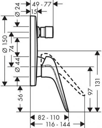 Смеситель для душа Hansgrohe Novus 71045000 Хром 