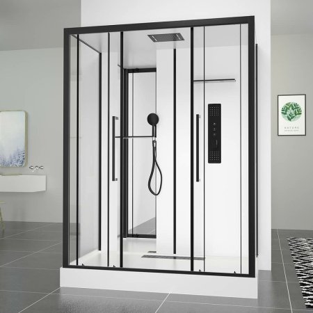 Душевая кабина Black&White Galaxy 160х85 8030000 с гидромассажем 