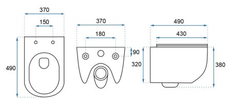 Подвесной безободковый унитаз с сиденьем микролифт Rea Carlo Mini REA-C8936 