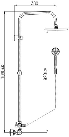 Душевая система Rav Slezak Termostat TRM81.5/3CMATC с термостатом Черный матовый Хром 