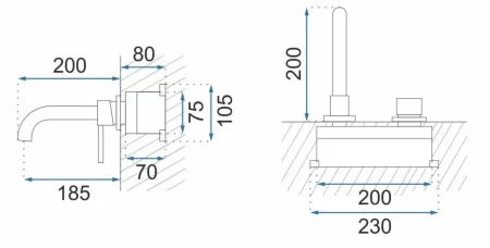 Смеситель для раковины без донного клапана Rea Lungo REA-B0371 