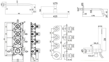 Душевая система Paffoni Modular Box KITMB019CR045 с термостатом Хром 