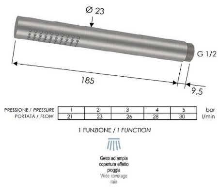 Ручной душ Remer SS317MMX Нержавеющая сталь 
