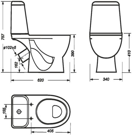 Унитаз-компакт Sanita Luxe Max SL DM MAXSLCC01040513 с бачком и сиденьем Микролифт 