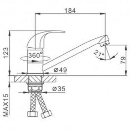 Смеситель для кухни Frap H15 F4515-2 Хром 