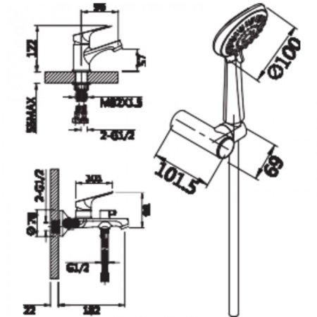 Комплект для ванной комнаты 2 в 1 ViEiR V063571 Хром 