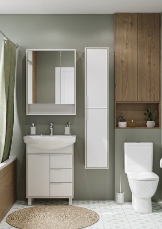 Зеркальный шкаф Aquaton Рико 65 1A215202RIB90 Белый Ясень фабрик 